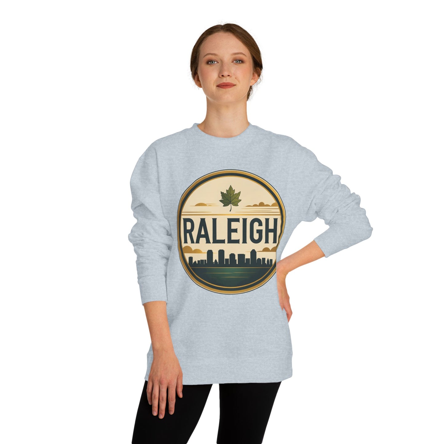 Raleigh Skyline Crewneck Sweatshirt — Vintage Maple Logo