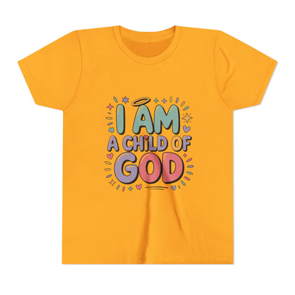 I Am A Child of God Youth Tee — Cute Pastel Christian Kids T-Shirt