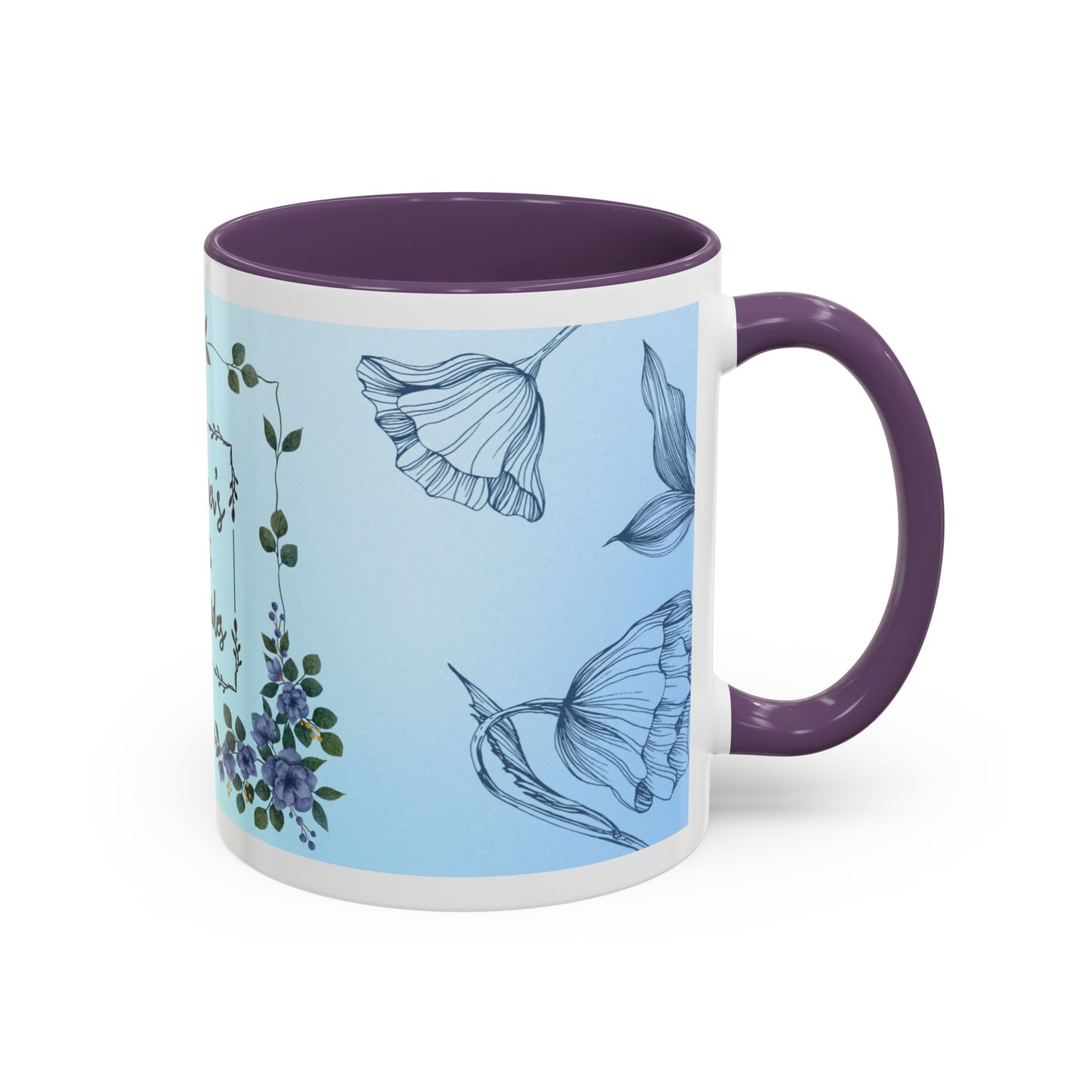 Mother's Heart Floral Accent Coffee Mug — "A Mother's Heart Never Fades"