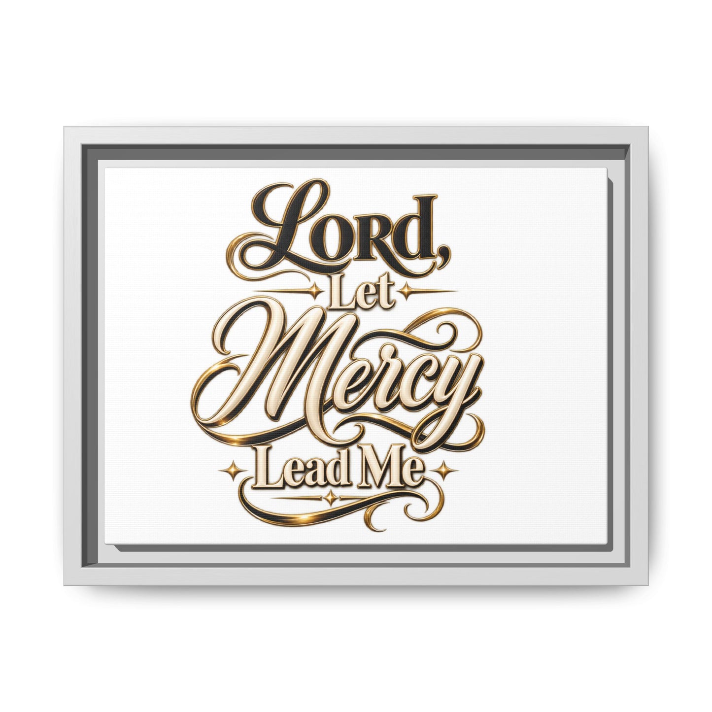 Framed Canvas Wall Art – "Lord, Let Mercy Lead Me" Inspirational Scripture Print