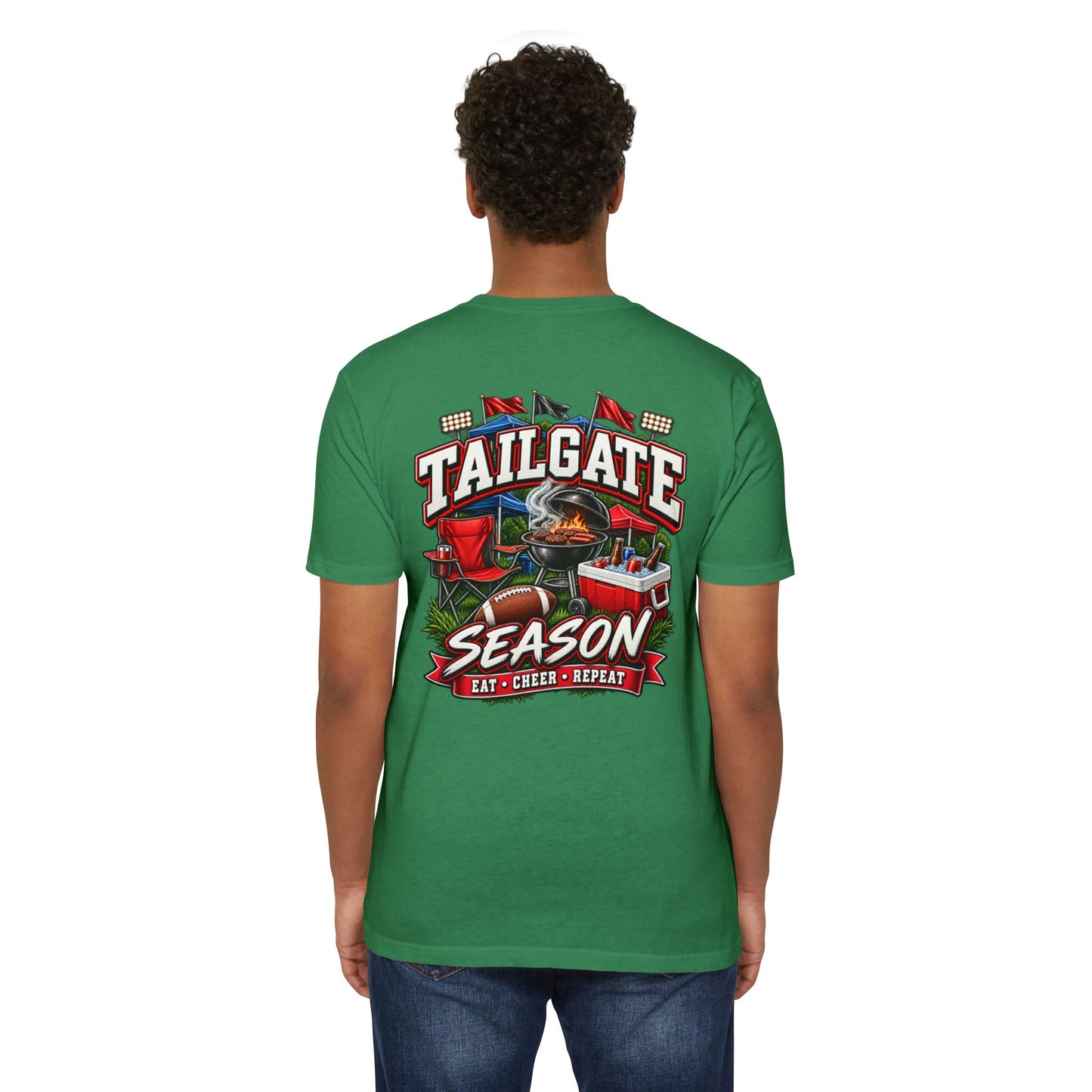Tailgate Season T-Shirt — "Tailgate Season: Eat • Cheer • Repeat" Game Day Tee