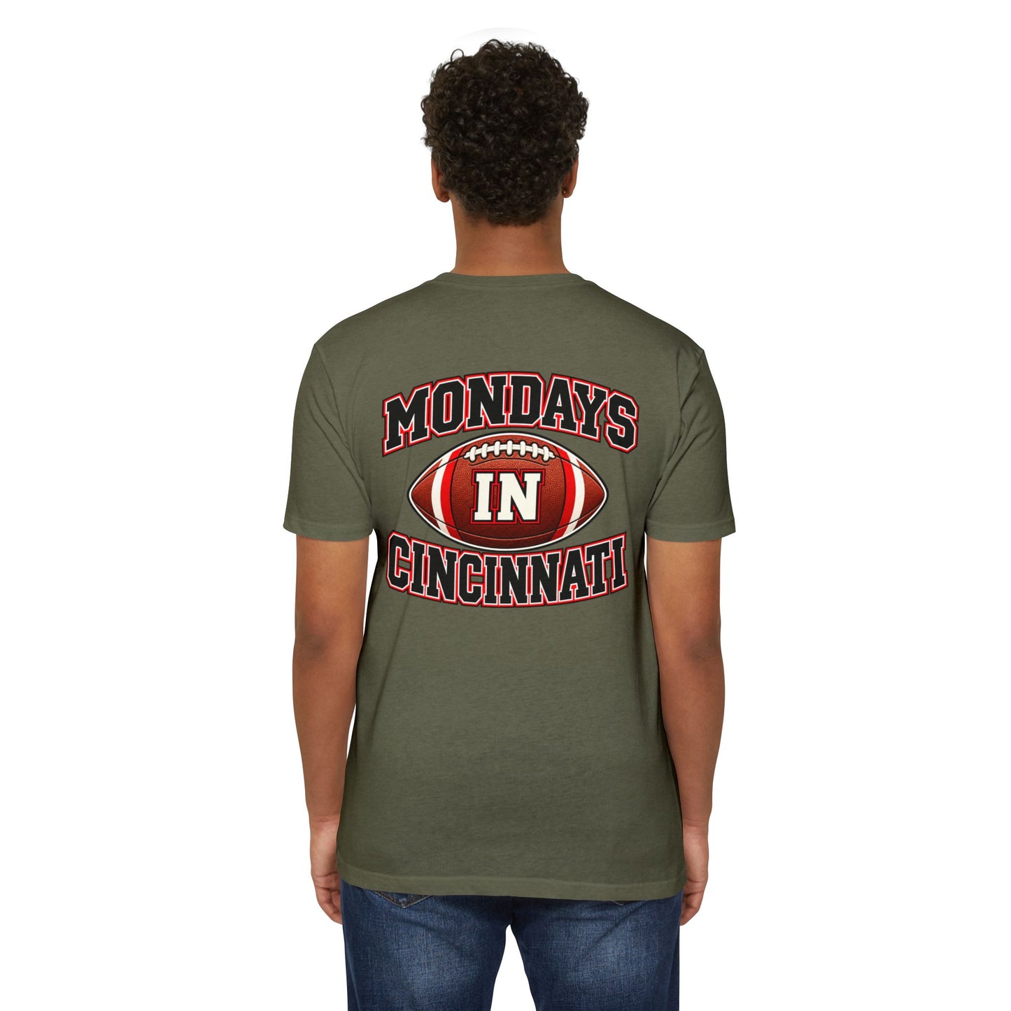 Mondays in Cincinnati Football T-Shirt — Game Day Fan Tee