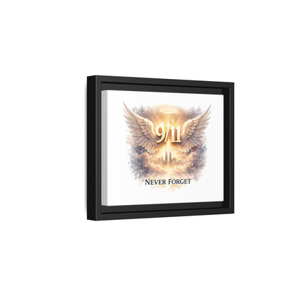 9/11 Memorial Matte Canvas Print — "Never Forget" Framed Wall Art