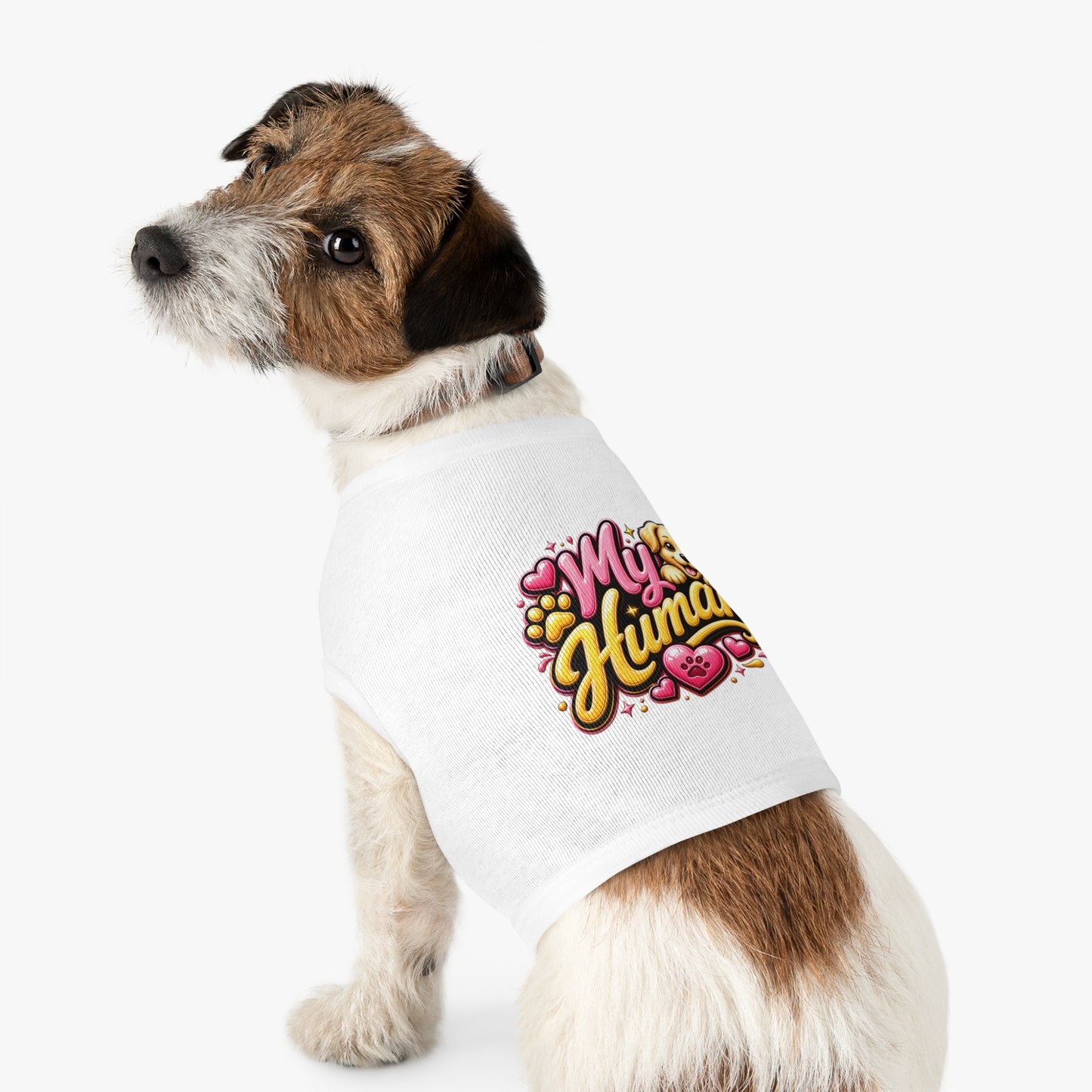 My Human Pet Tank Top — Cute Dog Paw & Heart Graphic
