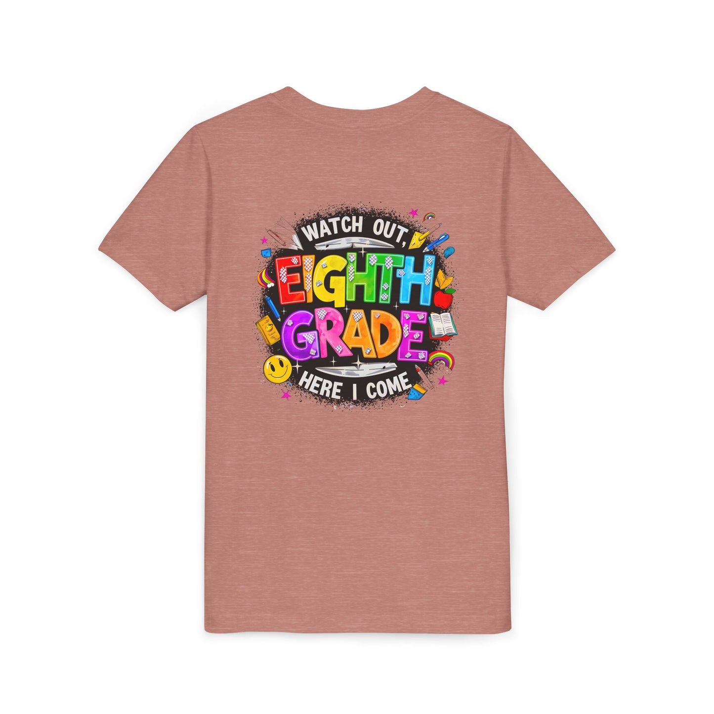 Eighth Grade Kids T‑Shirt — "Watch Out, Eighth Grade Here I Come" Back-to-School Tee