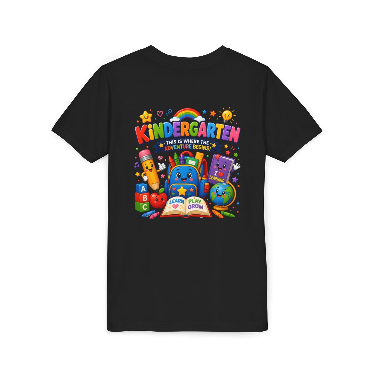 Kindergarten Kids T‑Shirt — 'Kindergarten: This Is Where the Fun Begins' Colorful Back-to-School Tee