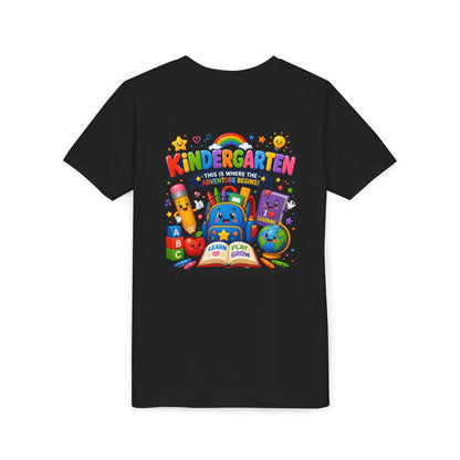 Kindergarten Kids T‑Shirt — 'Kindergarten: This Is Where the Fun Begins' Colorful Back-to-School Tee