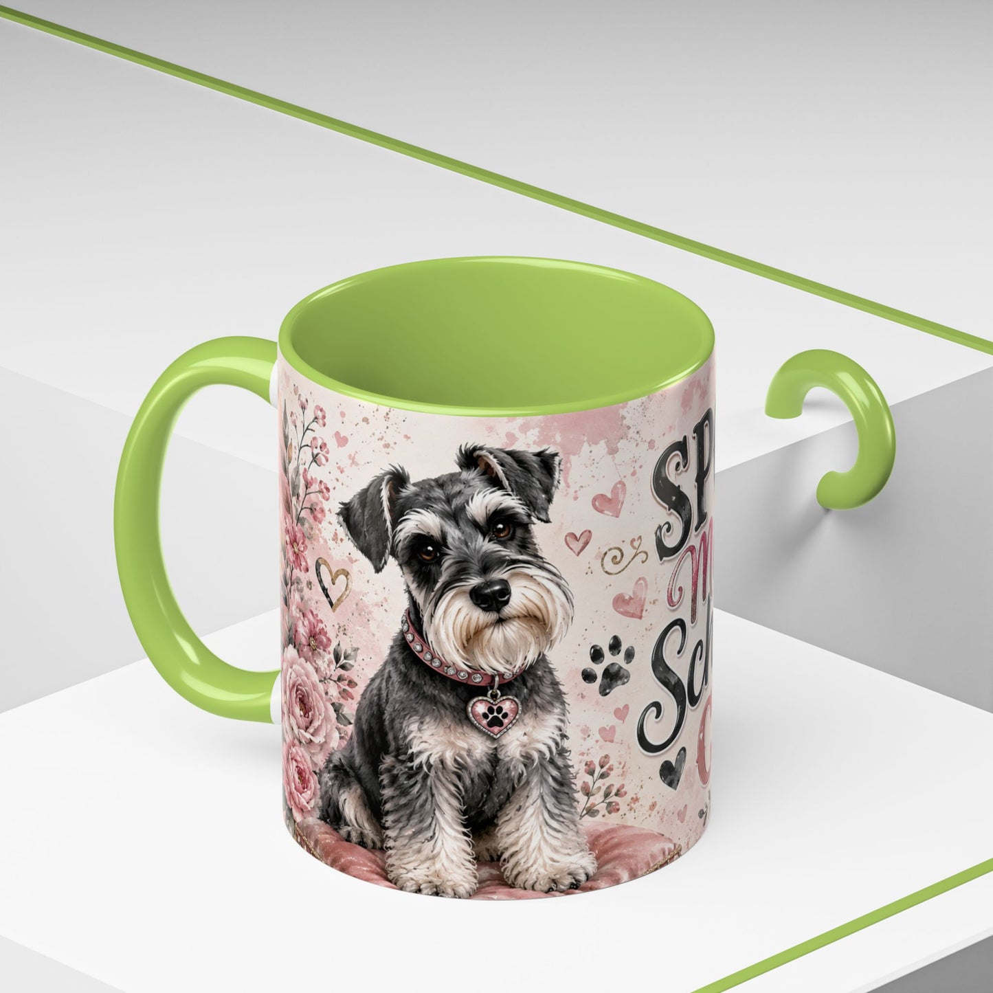 Spoiled Miniature Schnauzer Club Accent Coffee Mug — Cute Dog Mom Gift