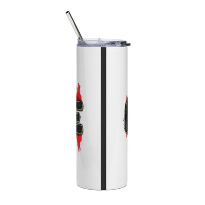 20oz Stainless Tumbler — Rasta Fist Peace Graphic (Reggae Colors)