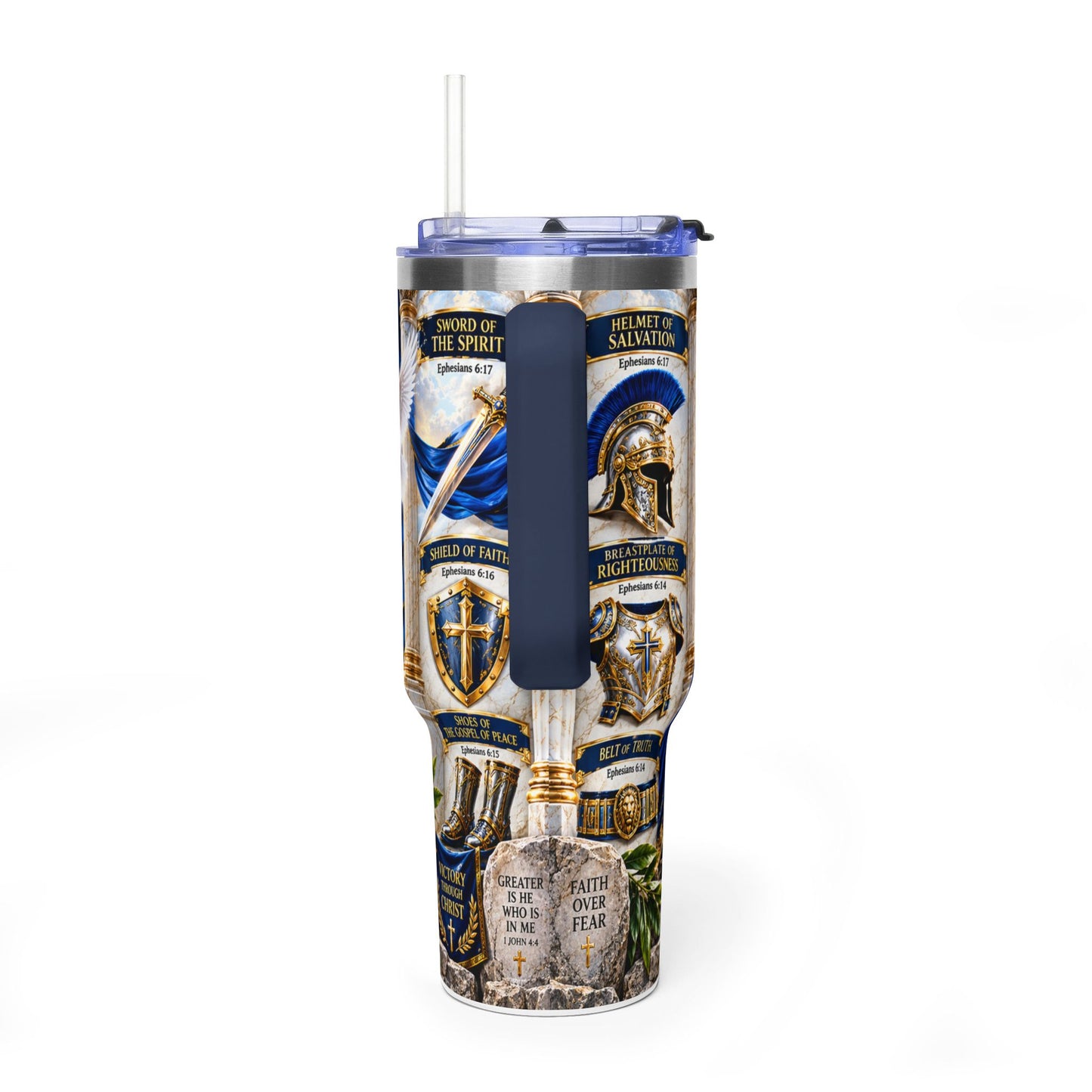 Armor of God 40oz Thermal Tumbler — Christian Inspirational Travel Mug