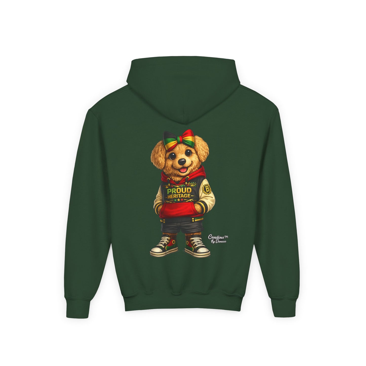 Youth Hoodie — 'Proud Heritage' Teddy Bear Streetwear Kids Pullover