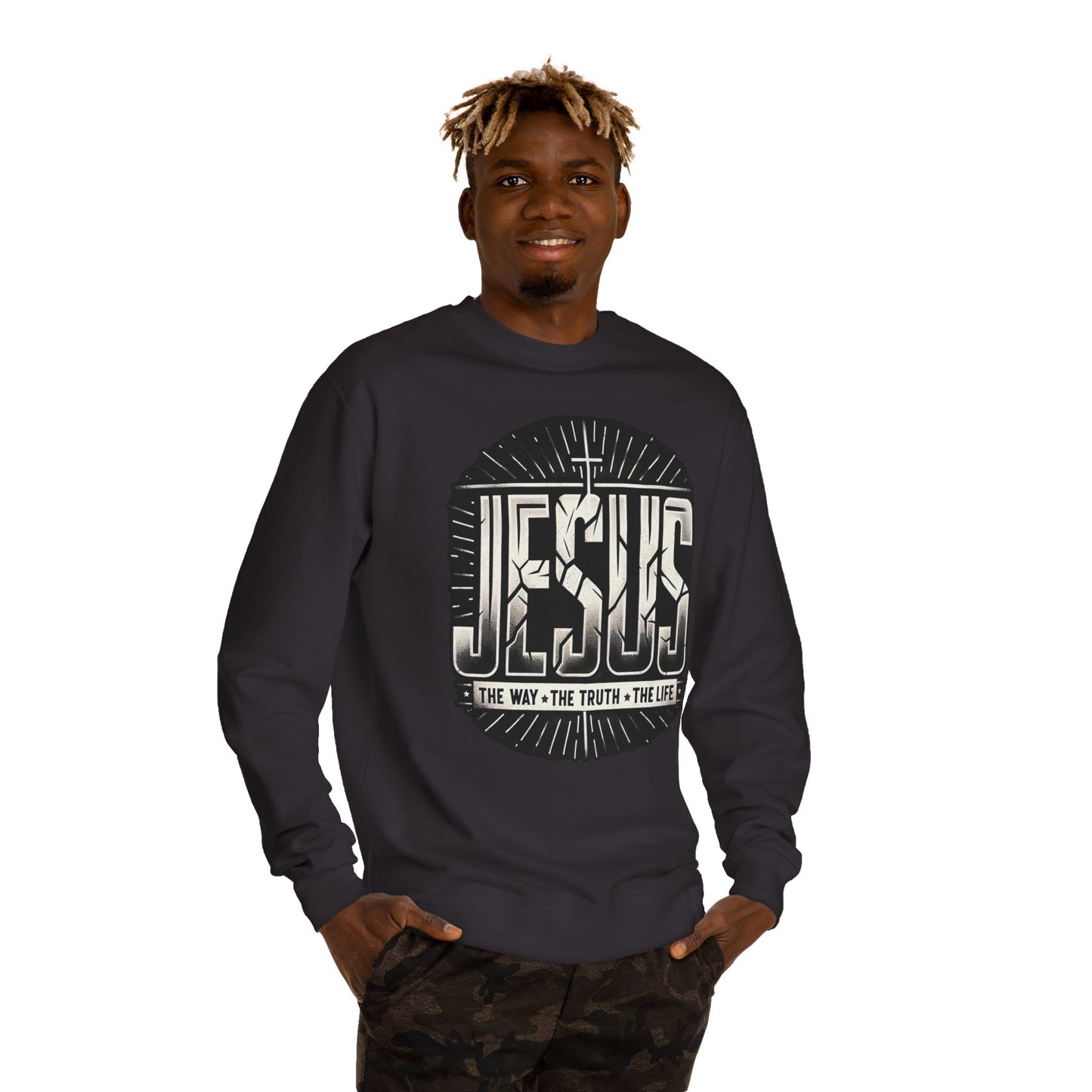 Jesus Faith Crewneck Sweatshirt – "Jesus: The Way • The Truth • The Life" Christian Pullover
