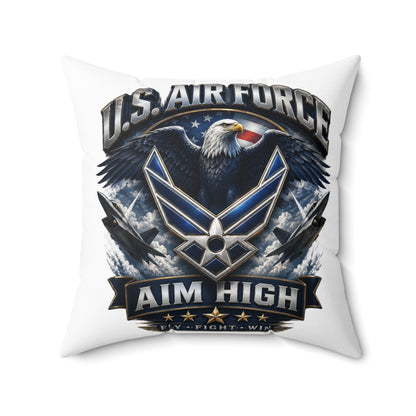 U.S. Air Force "Aim High" Decorative Pillow - Bald Eagle Military Throw Pillow