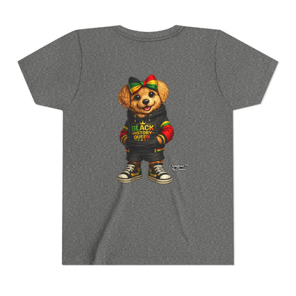 Youth Tee — Black History Queen Bear Graphic T-Shirt