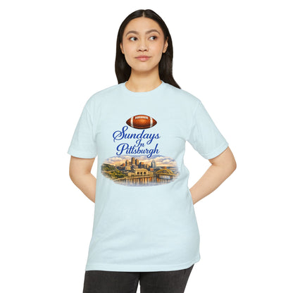 Sundays in Pittsburgh T‑Shirt — Vintage Football City Skyline Tee