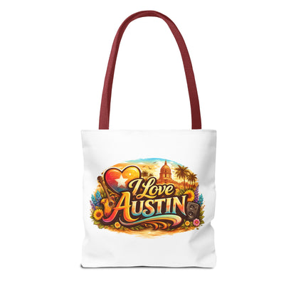 I Love Austin Tote Bag — Retro Cityscape Cotton Shopper
