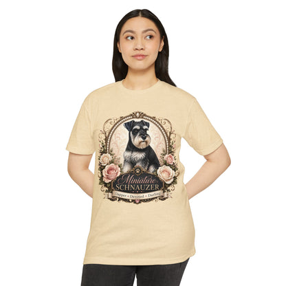 Miniature Schnauzer Floral Portrait T-Shirt
