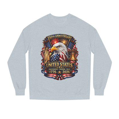 250th Anniversary United States Crewneck Sweatshirt — Eagle & American Flag 1776–2026
