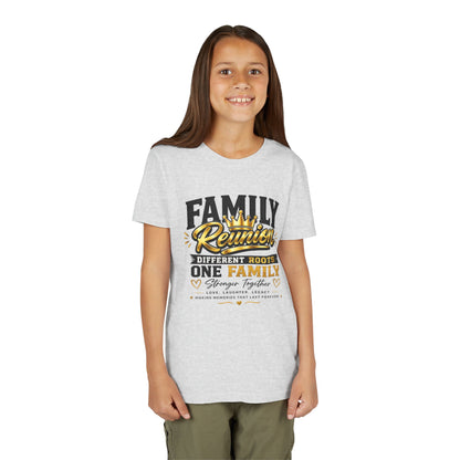 Family Reunion Youth Tee — "Different Roots One Family" Kids T-Shirt
