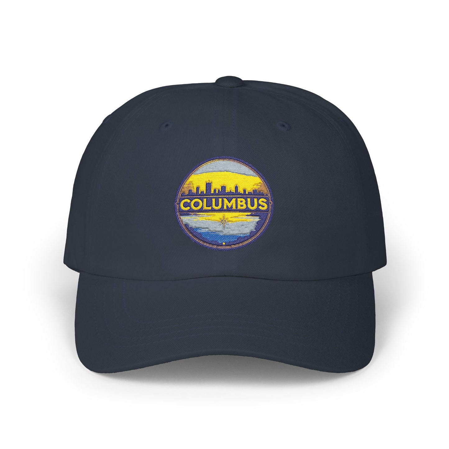 Columbus Skyline Dad Cap - Embroidered Vintage Sunset Patch