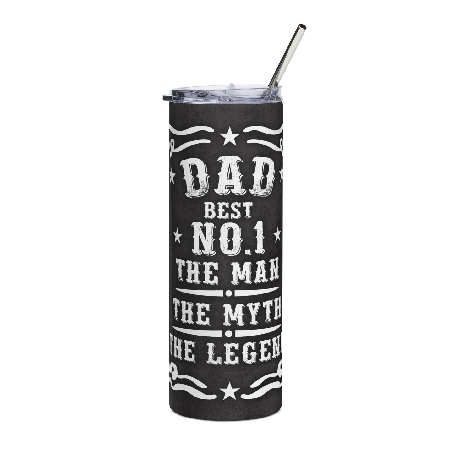 Dad Stainless Steel Tumbler 20oz — "Best No.1 The Man, The Myth, The Legend" Travel Cup