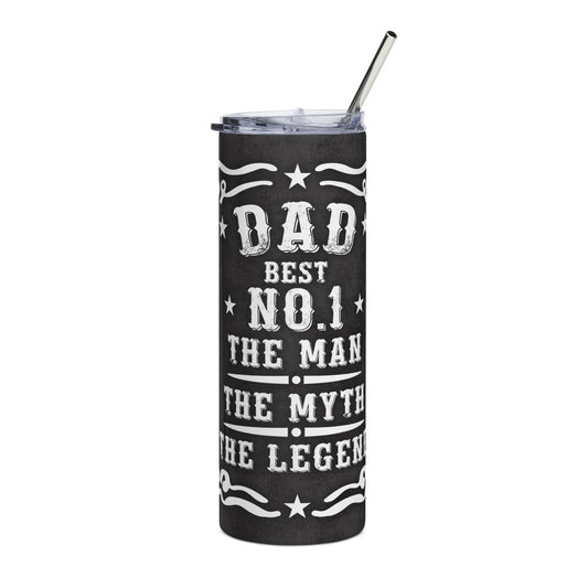 Dad Stainless Steel Tumbler 20oz — "Best No.1 The Man, The Myth, The Legend" Travel Cup