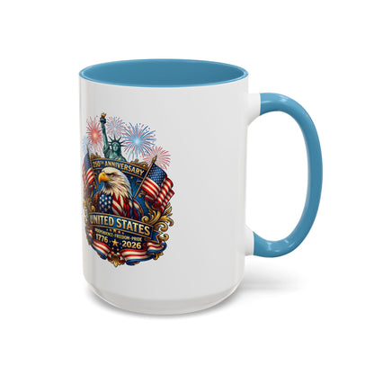 Patriotic Coffee Mug — United States 250th Anniversary Eagle & Fireworks (11/15oz)