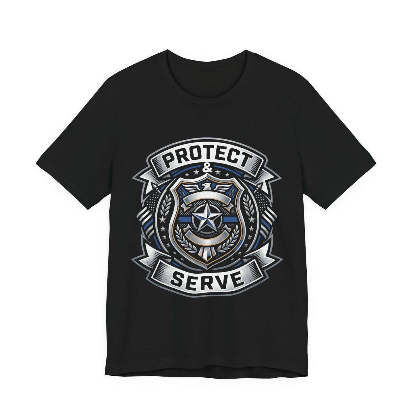 Protect & Serve T-Shirt — Police Badge Emblem Tee