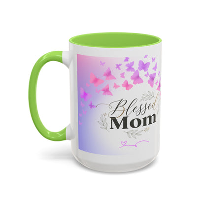 Blessed Mom Butterfly Mug — Colorful 11oz/15oz Ceramic Gift for Mother's Day