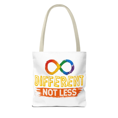Autism Pride Tote Bag — "Different Not Less" Rainbow Infinity Reusable Shopper