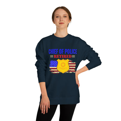 Retired Chief of Police Sweatshirt – American Flag Badge Tribute