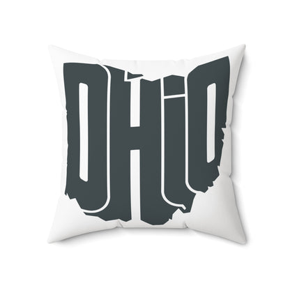 Ohio State Outline Pillow — Bold Graphic "OHIO" Decorative Throw Pillow