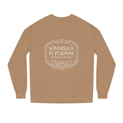 White Crewneck Sweatshirt — Subtle Embossed 'Nowhere to Be Found' Minimal Design