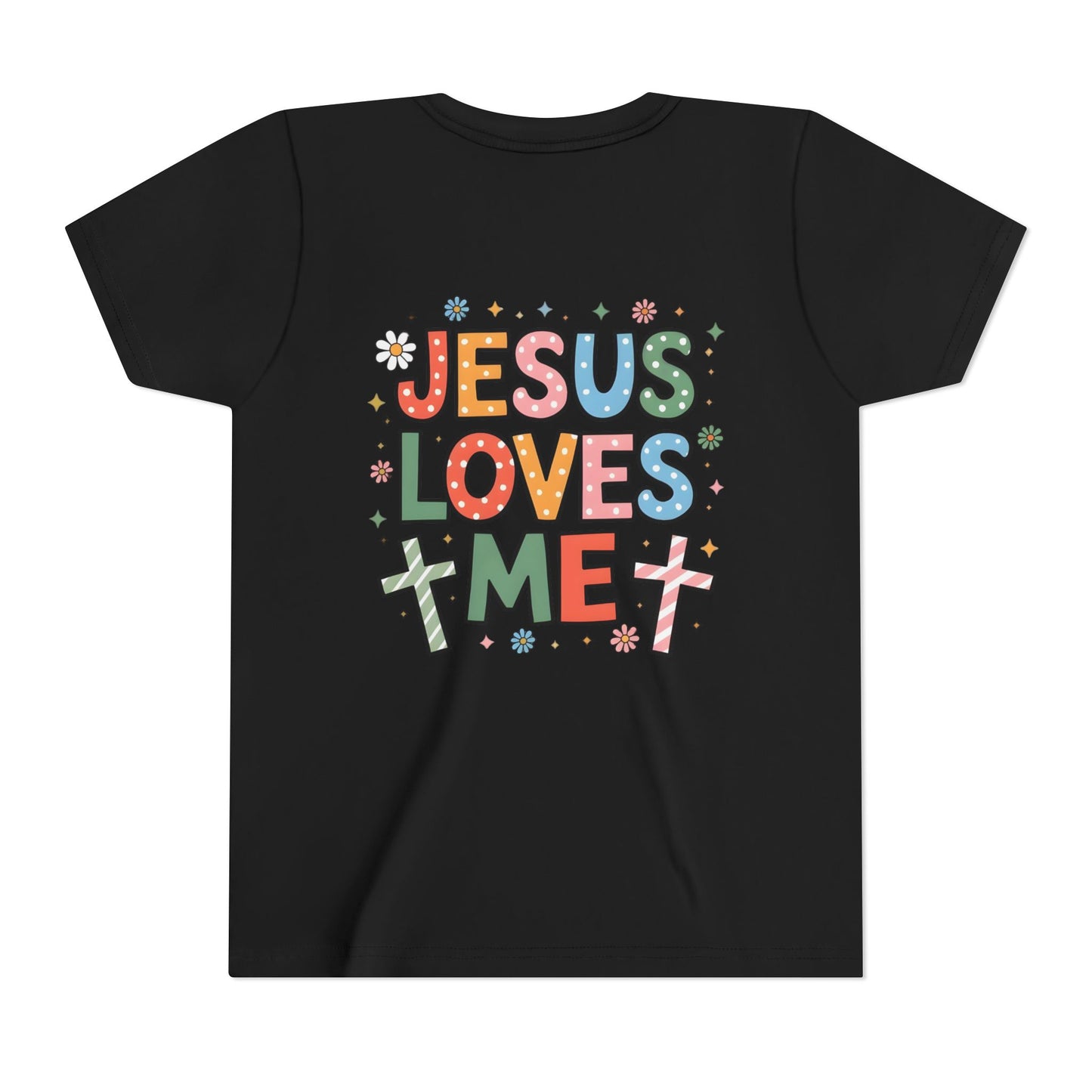 Youth Tee — "Jesus Loves Me" Colorful Christian Kids T-Shirt