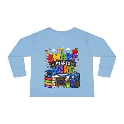 Smart Starts Here Toddler Long Sleeve Tee — Back-to-School Kids Shirt