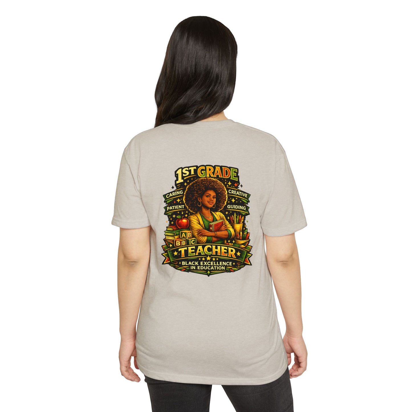 1st Grade Teacher T-Shirt — Black Excellence in Education Tee