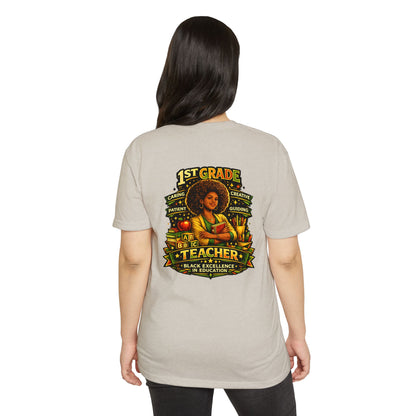 1st Grade Teacher T-Shirt — Black Excellence in Education Tee