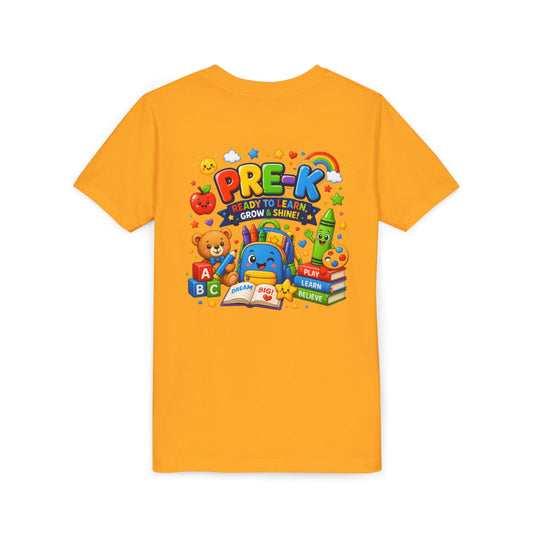 Pre-K Ready To Learn Kids T-Shirt — Colorful Preschool Back-to-School Tee
