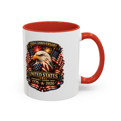 Patriotic Eagle Coffee Mug - United States 250th Anniversary 1776-2026