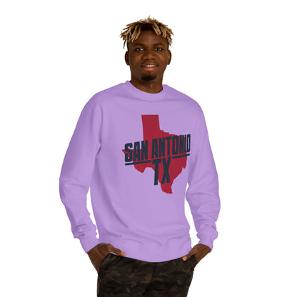 San Antonio TX State Outline Sweatshirt – Texas Pride Crewneck