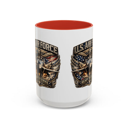 U.S. Air Force Accent Coffee Mug — "Ready to Strike" Military Aviation Gift