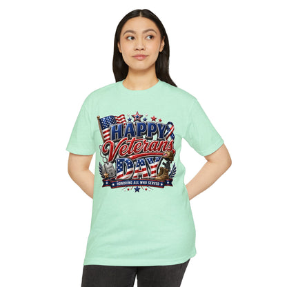 Veterans Day T-Shirt - "Happy Veterans Day" Patriotic Military Tribute Tee