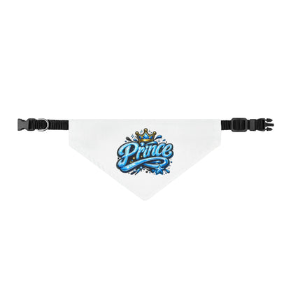 Prince Clip-On Pet Bandana — Blue Crown Dog Collar Accessory