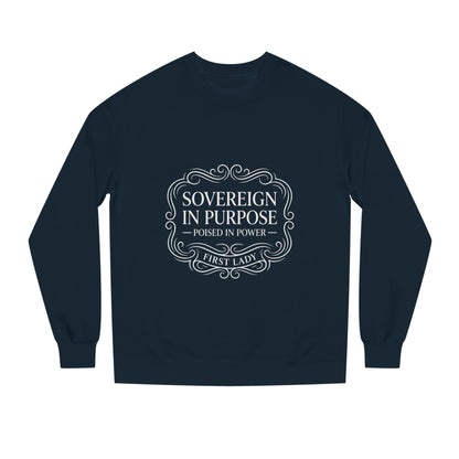 White Crewneck Sweatshirt — Subtle Embossed 'Nowhere to Be Found' Minimal Design