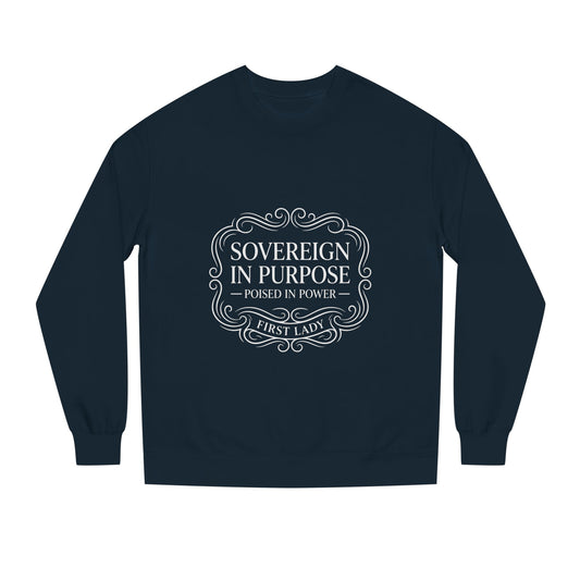 White Crewneck Sweatshirt — Subtle Embossed 'Nowhere to Be Found' Minimal Design
