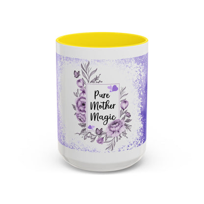Pure Mother Magic Accent Coffee Mug — Floral Purple 11/15oz