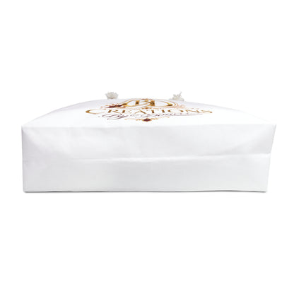 Creations by Donece Logo Weekender Bag — Luxe White Travel Tote
