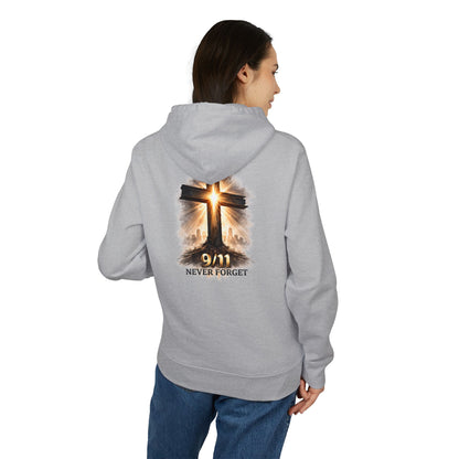 9/11 Never Forget Hoodie — Memorial Cross Tribute Sweatshirt