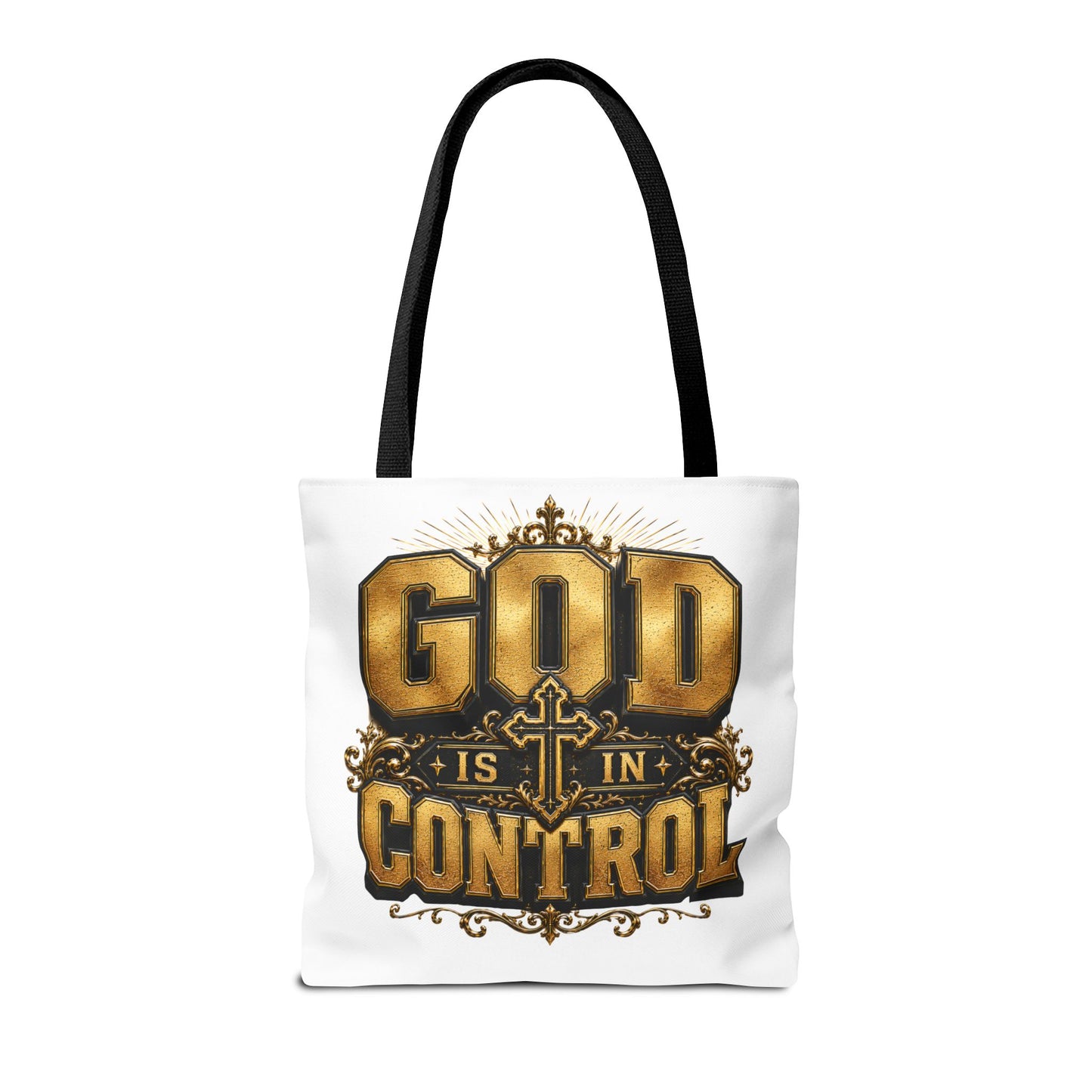 God Is in Control Tote Bag — Faith-Inspired Christian Tote for Church, Gifts & Everyday Use