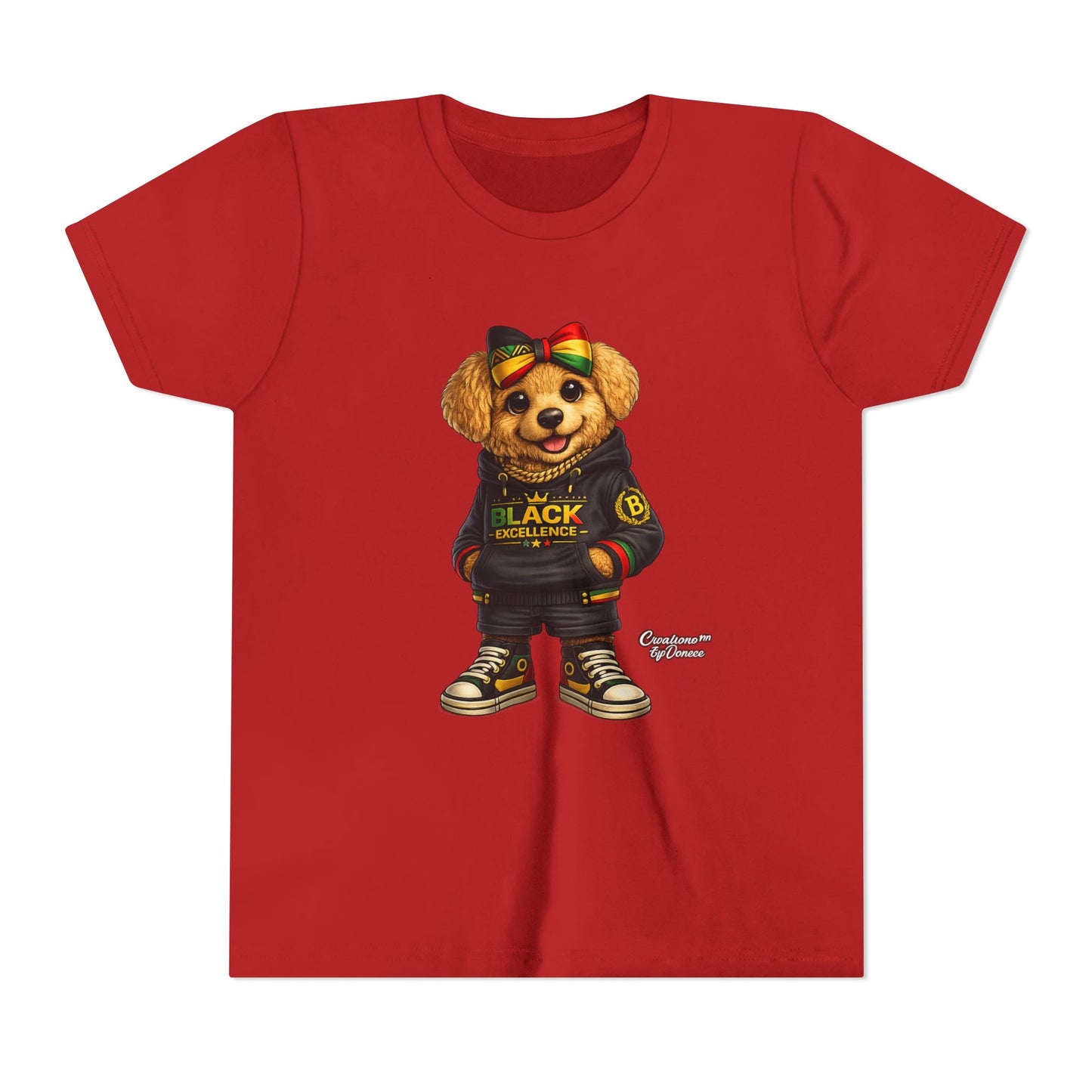 Youth Tee — Rasta Teddy "Black Excellence" Graphic Shirt